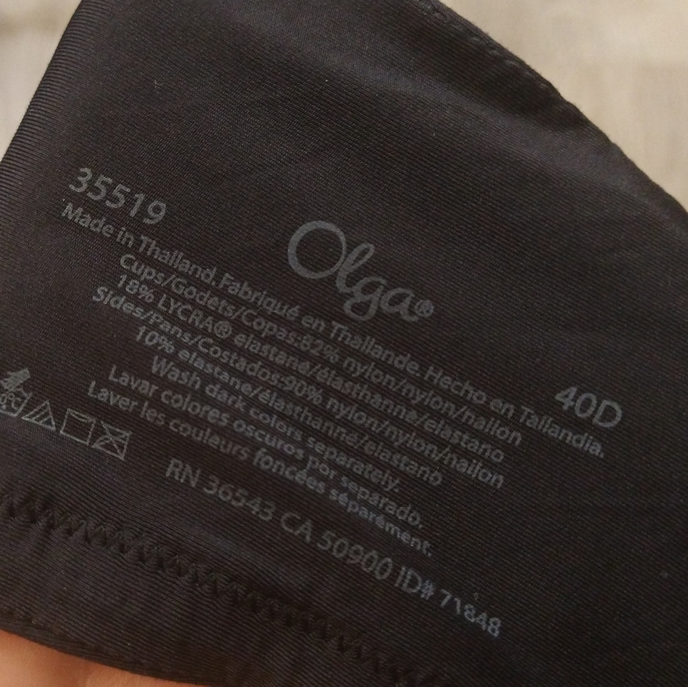 Olga Sheer Leaves Minimizer Bra 35519. Size 40D - Picture 3 of 3